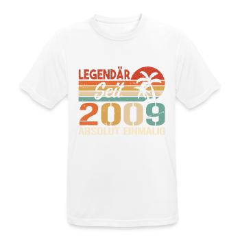 Original 2009 Jahrgang Vintage Geburtstag 2009 - Männer T-Shirt atmungsaktiv - Weiß - Vorne - AI Model Male 185 dark (185cm)
