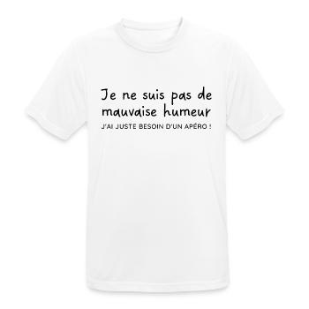 J'ai juste besoin d'un apéro | Idée cadeau - T-shirt respirant Homme - blanc - Devant - AI Model Male 185 dark (185cm)