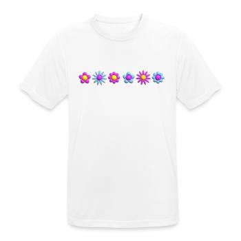 Flowers Blossoms in Row 3D - Men's Breathable T-Shirt - white - Front - AI Model Male 185 dark (185cm)