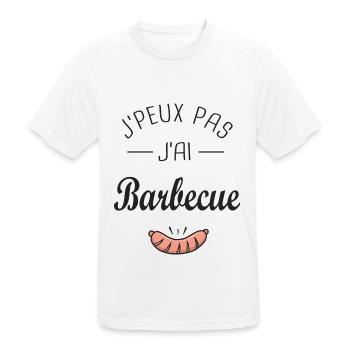 J'peux pas j'ai Barbecue BBQ cadeau homme papa - T-shirt respirant Homme - blanc - Devant - AI Model Male 185 dark (185cm)
