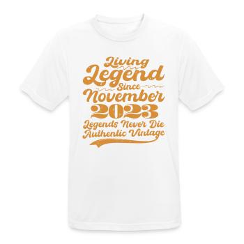 Once upon a time there was a legend. November 2023 Birth - Men's Breathable T-Shirt - white - Front - AI Model Male 185 dark (185cm)