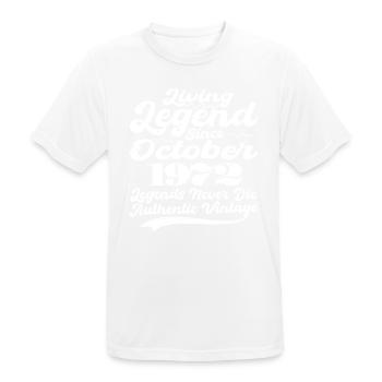 Il était une fois une légende. Octobre 1972 Naissance - T-shirt respirant Homme - blanc - Devant - AI Model Male 185 dark (185cm)