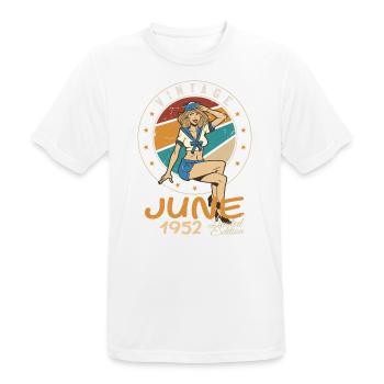 Vintage 1952 - Born In June 1952 - Men's Breathable T-Shirt - white - Front - AI Model Male 185 dark (185cm)
