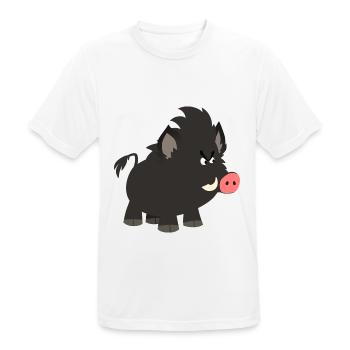Grumpy Cartoon Wild Boar by Cheerful Madness!! - Men's Breathable T-Shirt - white - Front - AI Model Male 185 dark (185cm)