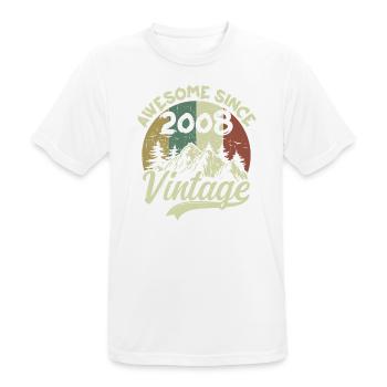 Vintage 2008 Birthday Gift 2008 - Men's Breathable T-Shirt - white - Front - AI Model Male 185 dark (185cm)