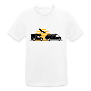 CAMPER BUS CAMPING-CAR Voiture - T-shirt respirant Homme - blanc - Devant - AI Model Male 185 dark (185cm)