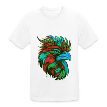 Hahn Porträt Bunt - Männer T-Shirt atmungsaktiv - Weiß - Vorne - AI Model Male 185 dark (185cm)