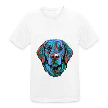 Labrador Hund Porträt Bunt - Männer T-Shirt atmungsaktiv - Weiß - Vorne - AI Model Male 185 dark (185cm)