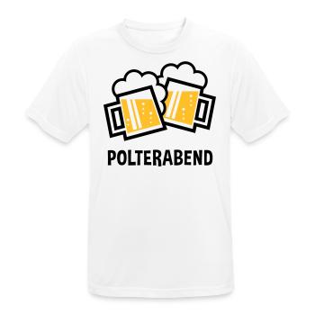 Polterabend (JGA Bier Bayrische Bierkrüge / 2C) - Männer T-Shirt atmungsaktiv - Weiß - Vorne - AI Model Male 185 dark (185cm)