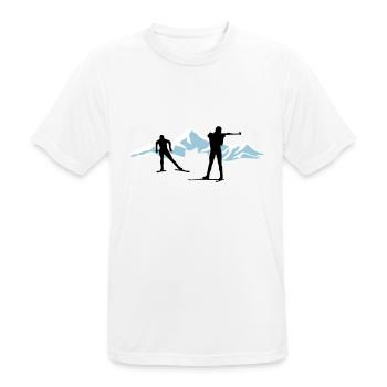 Biathlon - Biathleten und Berge - Männer T-Shirt atmungsaktiv - Weiß - Vorne - AI Model Male 185 dark (185cm)