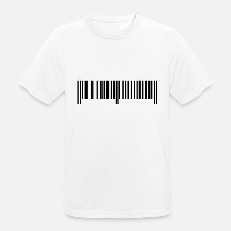 Barcode - Strichcode - Männer T-Shirt atmungsaktiv - Weiß
