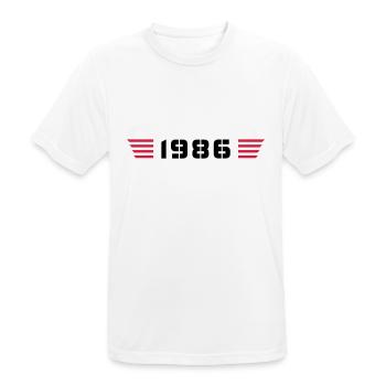 Année de naissance Anniversaire Né en - Fabriqué en 1986 - T-shirt respirant Homme - blanc - Devant - AI Model Male 185 dark (185cm)
