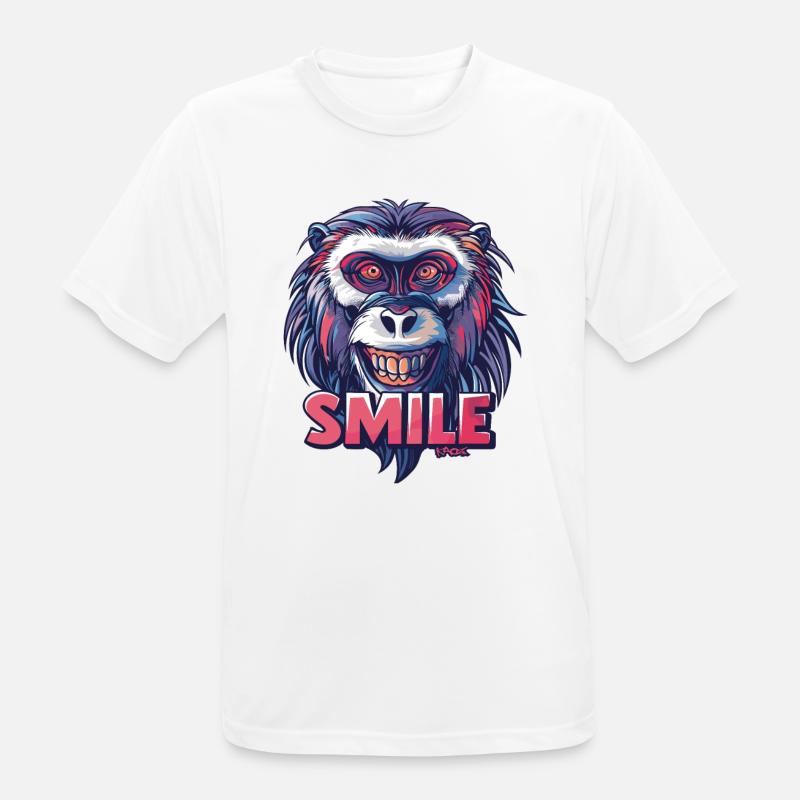 Lächle, Affe, lächle - Männer T-Shirt atmungsaktiv - Weiß