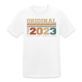 Original 2023 Retro 1st Anniversary Gift 2023 - Men's Breathable T-Shirt - white - Front - AI Model Male 185 dark (185cm)