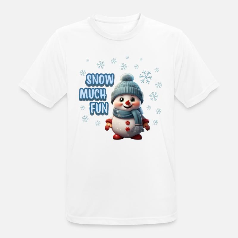 SNOW MUCH FUN - Cute Snowman - Men's Breathable T-Shirt - white