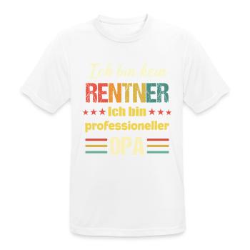 Ich bin kein Rentner ich bin professioneller Opa - - Männer T-Shirt atmungsaktiv - Weiß - Vorne - AI Model Male 185 dark (185cm)