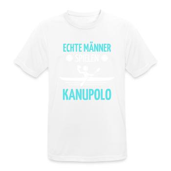 Canoë polo dicton Tshirt | Conception du canoë-polo | - T-shirt respirant Homme - blanc - Devant - AI Model Male 185 dark (185cm)