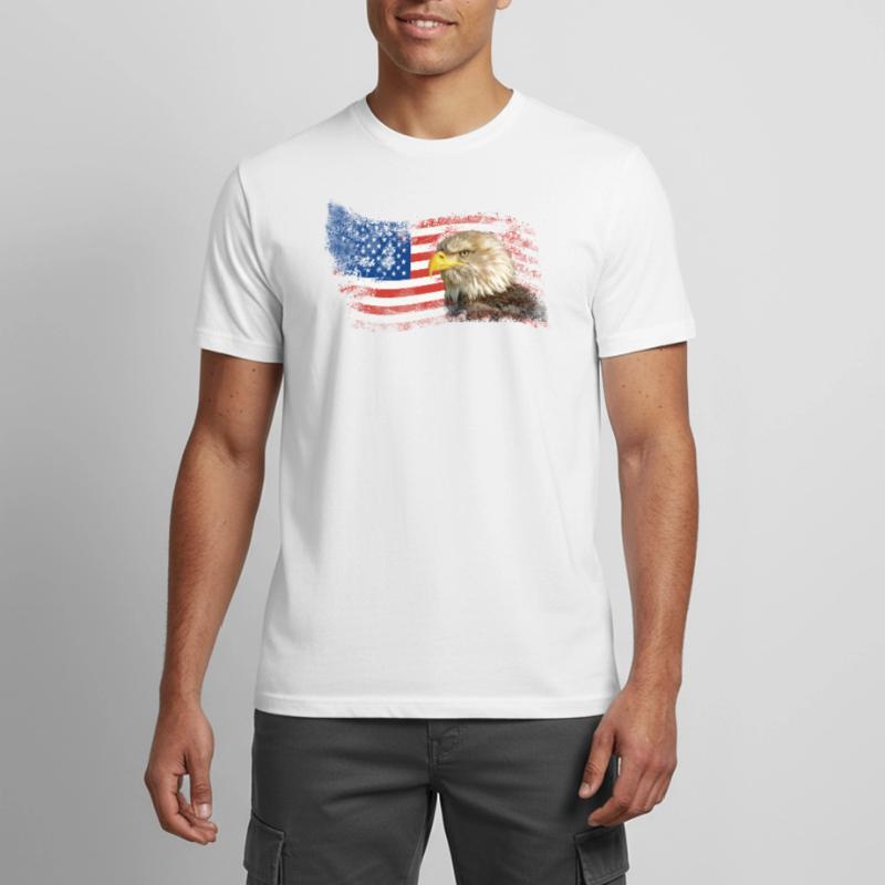 Drapeau Eagle Drapeau USA Bald Eagle Vintage T-shirt respirant Homme