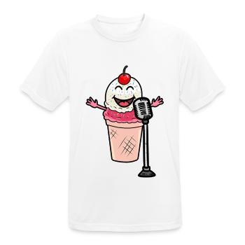 Une petite super star une crème glacée en chantant - T-shirt respirant Homme - blanc - Devant - AI Model Male 185 dark (185cm)
