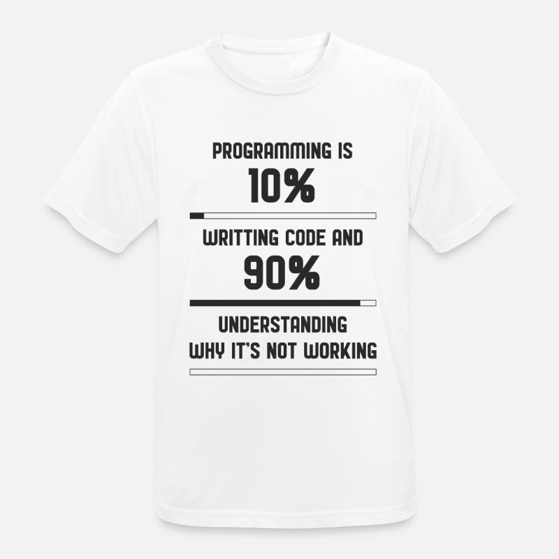 Code de programmation Funny - T-shirt respirant Homme - blanc