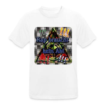 Rap braucht kein Abi - Club WoW - Männer T-Shirt atmungsaktiv - Weiß - Vorne - AI Model Male 185 dark (185cm)