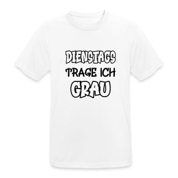 Tuesdays I wear gray Saying Color gray - Men's Breathable T-Shirt - white - Front - AI Model Male 185 dark (185cm)