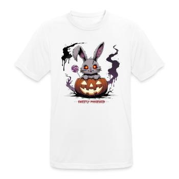 Obsessively sweet – creepy bunny in the pumpkin - Men's Breathable T-Shirt - white - Front - AI Model Male 185 dark (185cm)