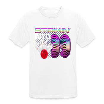 Striking Into 39 Bowling Bowler 39. Geburtstag - Männer T-Shirt atmungsaktiv - Weiß - Vorne - AI Model Male 185 dark (185cm)