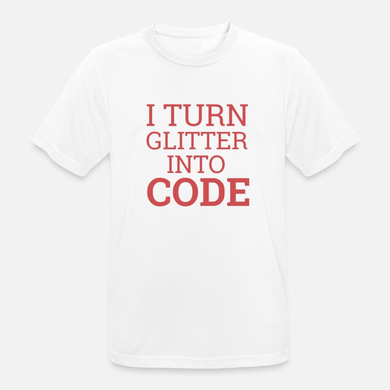 "Glitter Code | Programmierer" - Männer T-Shirt atmungsaktiv - Weiß