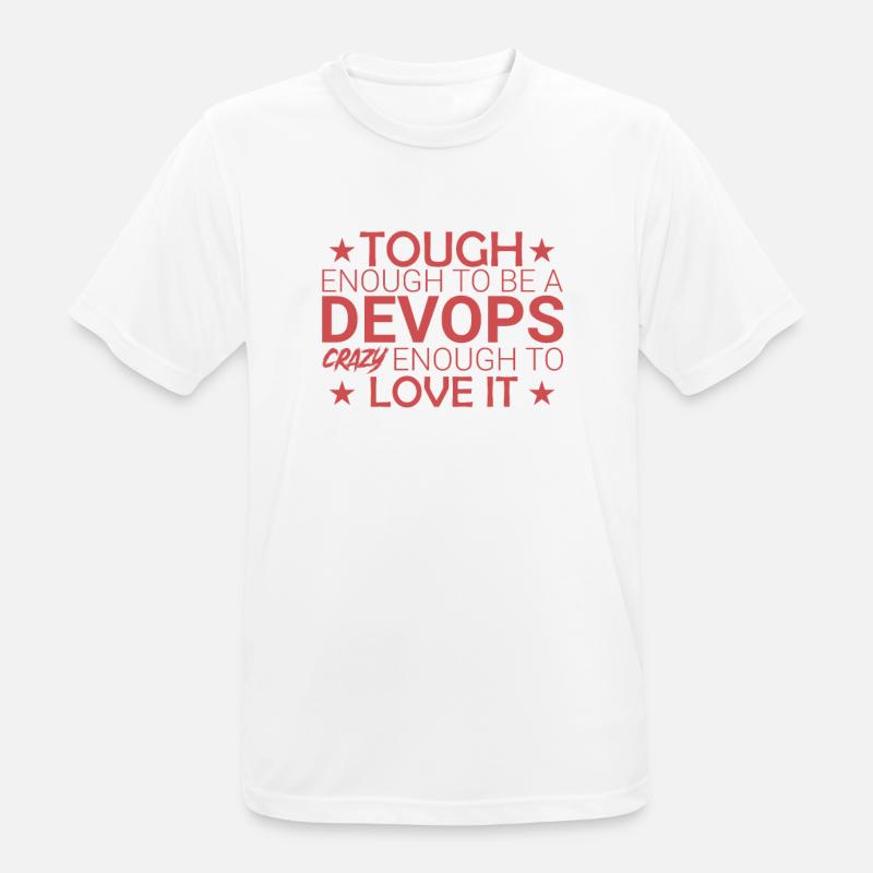 "DevOps Crazy | Software Development" - Men's Breathable T-Shirt - white