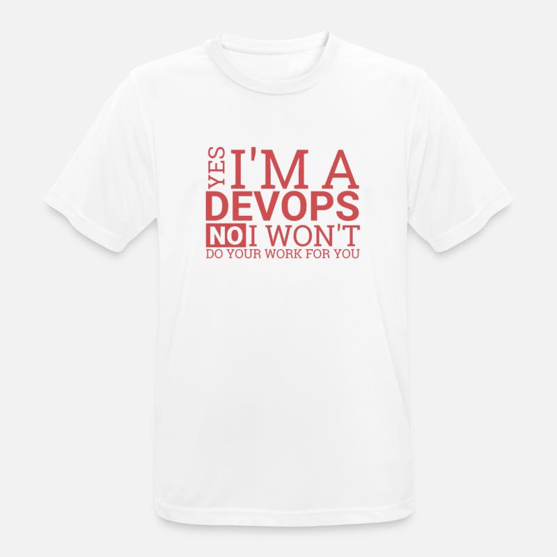 "DevOps Work | Softwareentwicklung" - Männer T-Shirt atmungsaktiv - Weiß