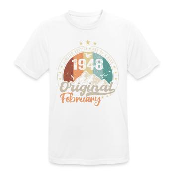 Legends born in February 1948 Gift 76 years - Men's Breathable T-Shirt - white - Front - AI Model Male 185 dark (185cm)