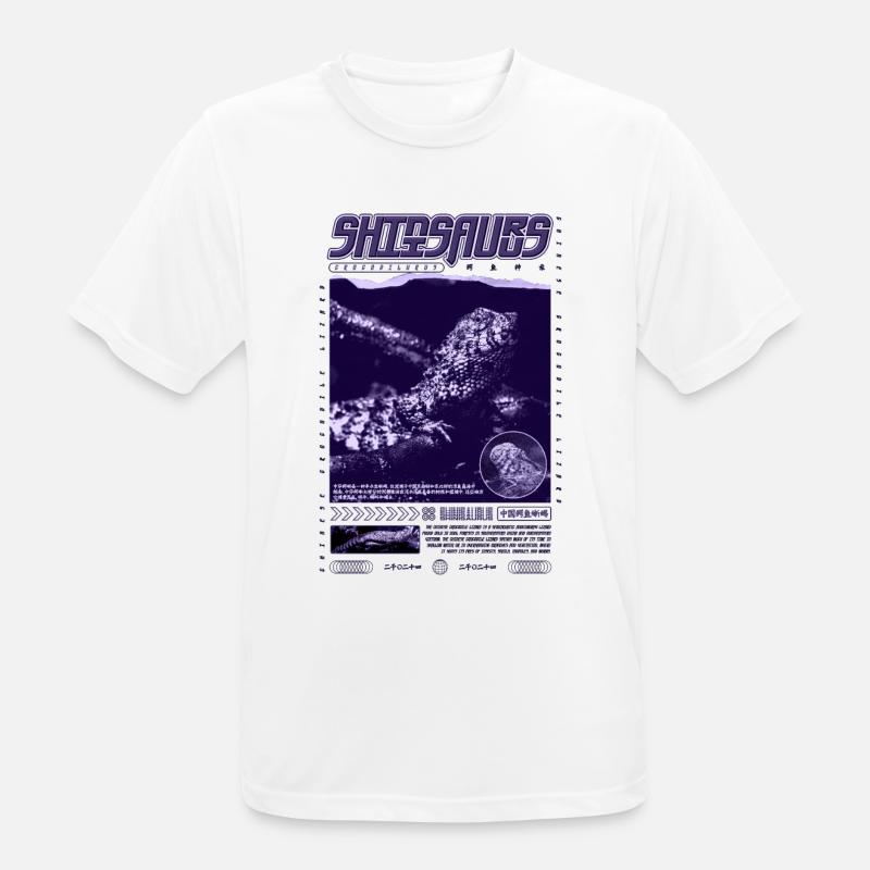 Chinesisches Krokodil Eidechse Shinisaurus Crocodilurus - Männer T-Shirt atmungsaktiv - Weiß