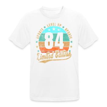 Update Level Up 84 Years Limited Edition Retro - Men's Breathable T-Shirt - white - Front - AI Model Male 185 dark (185cm)