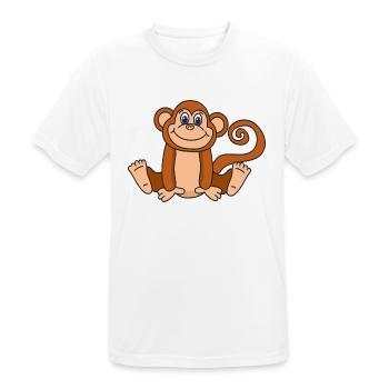 Funny Cute Cool Monkey - Men's Breathable T-Shirt - white - Front - AI Model Male 185 dark (185cm)