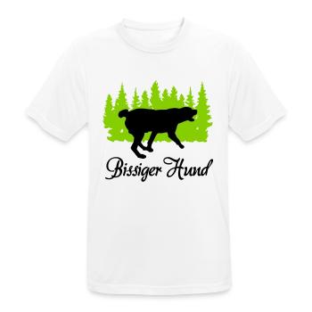 "Bissiger Hund: Wachsame Energie" - Männer T-Shirt atmungsaktiv - Weiß - Vorne - AI Model Male 185 dark (185cm)