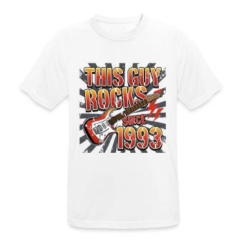 This guy has been rocking since 1993 vintage birthday - Men's Breathable T-Shirt - white - Front - AI Model Male 185 dark (185cm)