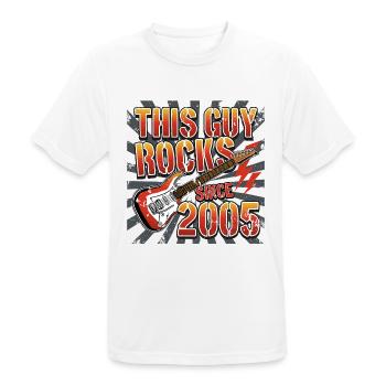 This guy has been rocking since 2005 vintage birthday - Men's Breathable T-Shirt - white - Front - AI Model Male 185 dark (185cm)