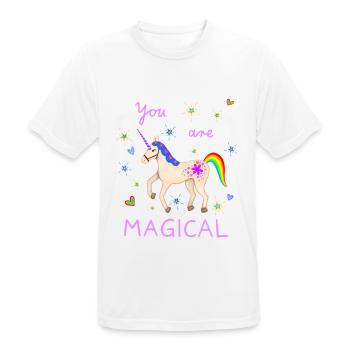 Licorne mignonne Licornes magiques Rainbow Girl - T-shirt respirant Homme - blanc - Devant - AI Model Male 185 dark (185cm)