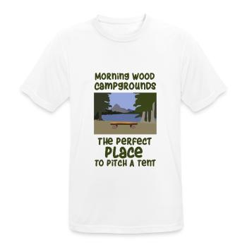 Camping slogan camping - T-shirt respirant Homme - blanc - Devant - AI Model Male 185 dark (185cm)