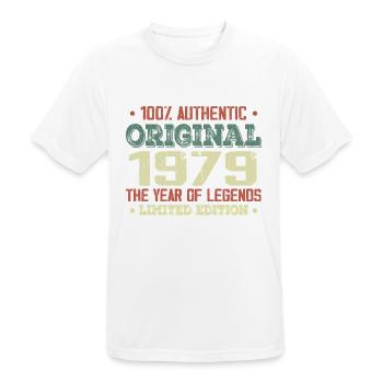 Legend since 1979 Born in 1979 - 45th Birthday - Men's Breathable T-Shirt - white - Front - AI Model Male 185 dark (185cm)