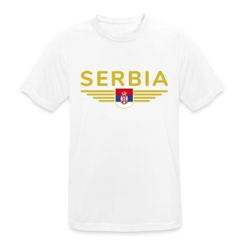 Design Serbie – Fierté et passion - T-shirt respirant Homme - blanc - Devant - AI Model Male 185 dark (185cm)