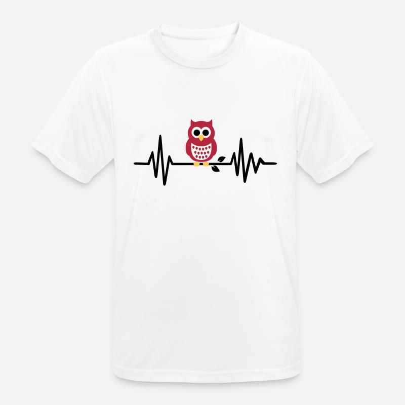 Eule - Männer T-Shirt atmungsaktiv - Weiß