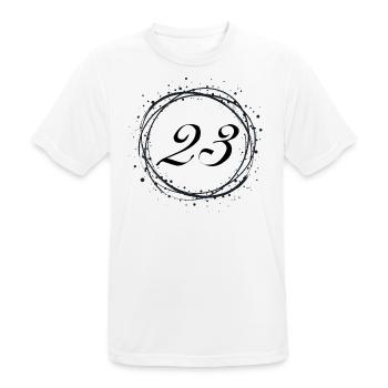 23 - Männer T-Shirt atmungsaktiv - Weiß - Vorne - AI Model Male 185 dark (185cm)