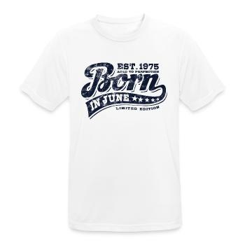 Born in June 1975 - Geburtstag - Geschenk - Männer T-Shirt atmungsaktiv - Weiß - Vorne - AI Model Male 185 dark (185cm)