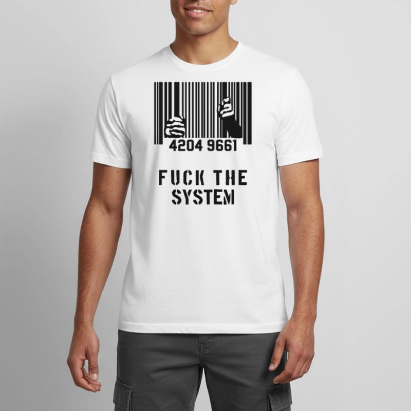 BAISER LE SYSTÈME Prison de code à barres T-shirt respirant Homme