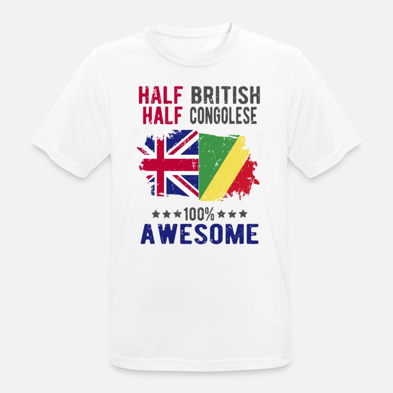 Half British Half Congolese - Men's Breathable T-Shirt - white