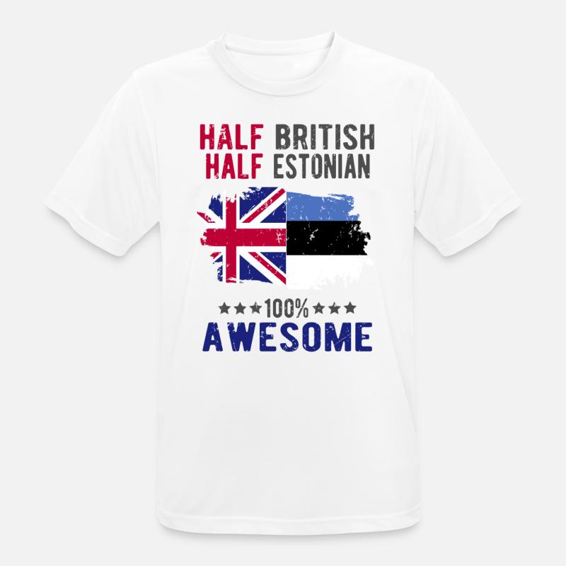 Halb Brite Halb Estländer - Männer T-Shirt atmungsaktiv - Weiß