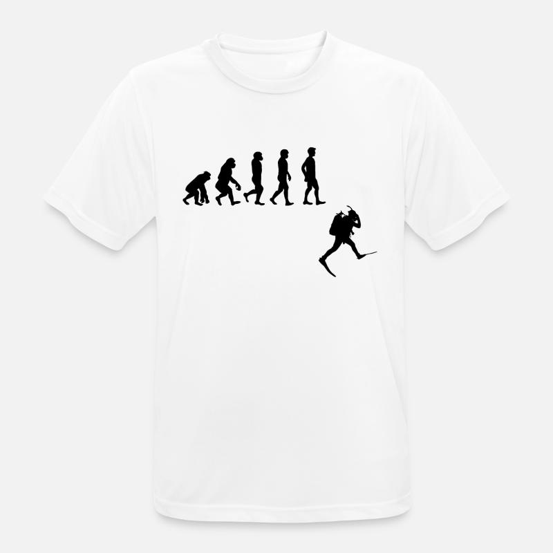 Evolution Freitauchen Freitauchen Plongée - Männer T-Shirt atmungsaktiv - Weiß