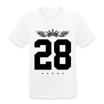 28 Zahl Krone - Männer T-Shirt atmungsaktiv - Weiß - Vorne - AI Model Male 185 dark (185cm)